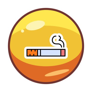 sigara duman simgesi, satır biçimi, vektör illüstrasyonu