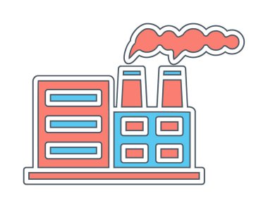 Nükleer santral ikon vektörü. İnce çizgi işareti. izole edilmiş sınır sembolü çizimi