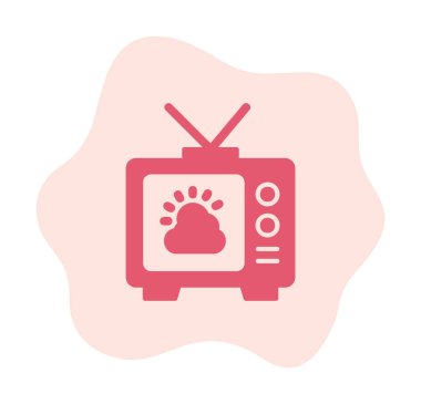 Hava sembollü TV simgesi, vektör illüstrasyonu basit tasarım