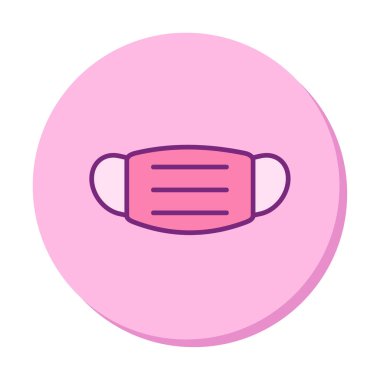 Tıbbi veya Cerrahi Yüz Maskesi. Virüs Koruma. Solunum maskesi takıyorum. Sağlık ve Coperid 19 Önleme Konsepti. Vektör İllüstrasyonu