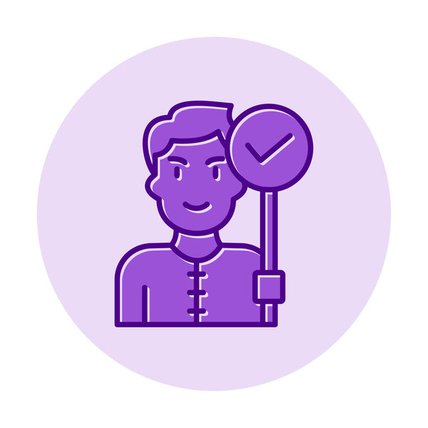 man with flag, vector illustration 