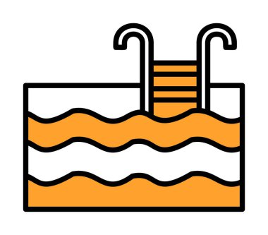  yüzme havuzu ikonu vektör illüstrasyonu