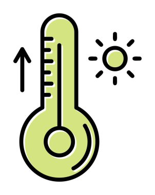 Termometre web simgesi, vektör çizim 