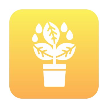 çömlek simgesine bitki, vektör illüstrasyonu 