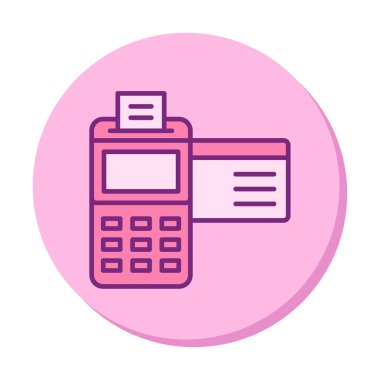 Kredi kartı makine simgesi, vektör illüstrasyonu 