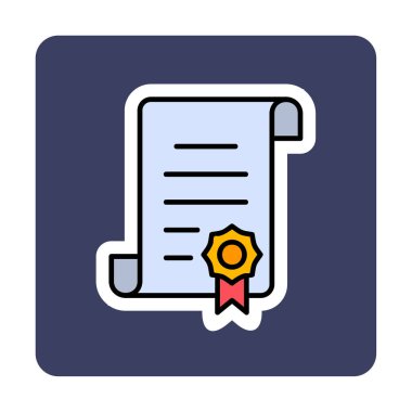 Sertifika vektör simgesi modern basit illüstrasyon                                 