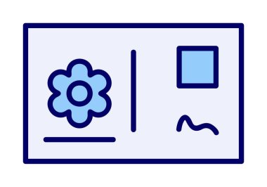 Kartpostal simgesi, vektör illüstrasyonu basit tasarım