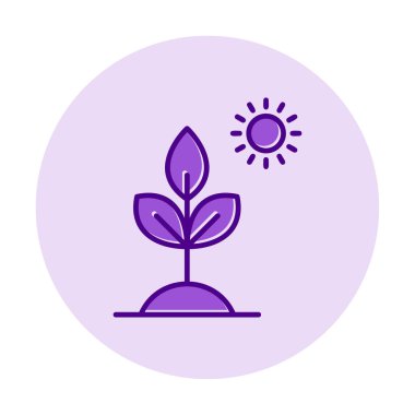 Biyoloji Bitki ana hatları simgesi beyaz arkaplanda izole edildi