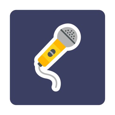 mikrofon yassı ikon. mikrofon logosu, vektör illüstrasyonu.