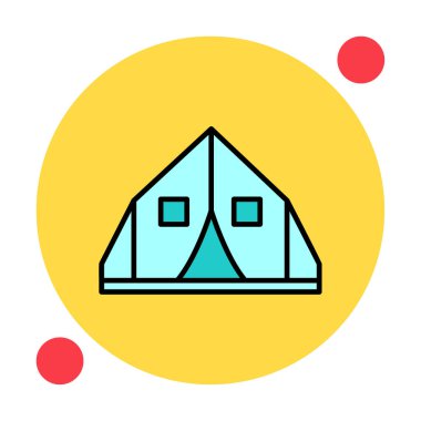 çadır simgesi, vektör çizimi  