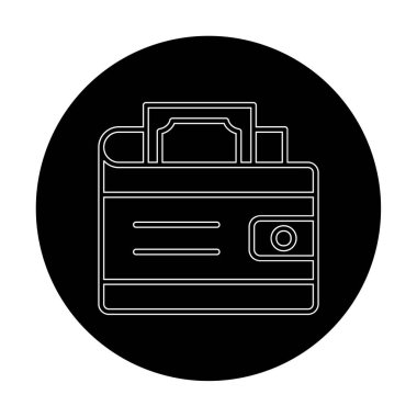 Basit cüzdan. simge vektör illüstrasyonu 