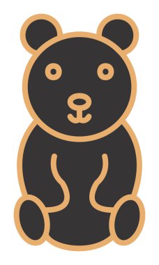  Oyuncak Ayı simgesi vektörü, illüstrasyon