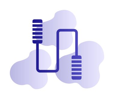 İp sporu ikonunu atlıyorum. Vektör illüstrasyonu 