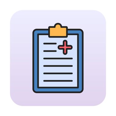 Tıbbi pano simgesi. Web için Tıbbi Rapor vektör simgesinin özet çizimi               