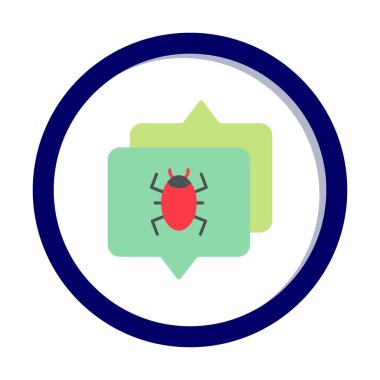 Konuşma balonu vektör resimlemesindeki hata simgesi 