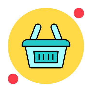 Alışveriş sepeti ikonu vektör illüstrasyonu 