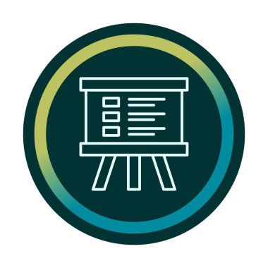 Üniversite Sunum ikonu vektör illüstrasyonu 