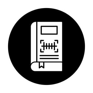 Barkod simgesi olan kitabın vektör illüstrasyonu  