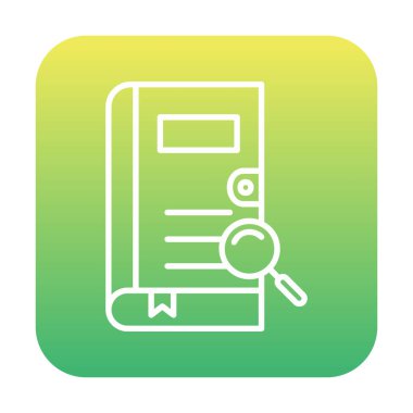 Büyüteç vektör çizimi olan bir kitap. Arama Kitabı kavramı                  