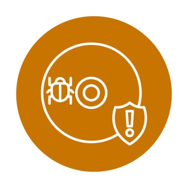 Cd Virüs simgesinin vektör çizimi 