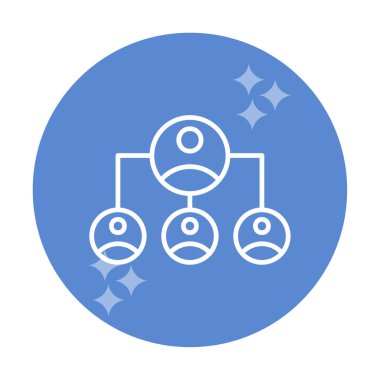 Basit Organizasyon hiyerarşisi simgesi, vektör illüstrasyonu