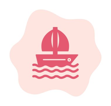 Basit tekne simgesi, vektör illüstrasyonu
