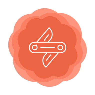 İsviçre bıçak ikonu vektörü beyaz arkaplanda izole edildi 