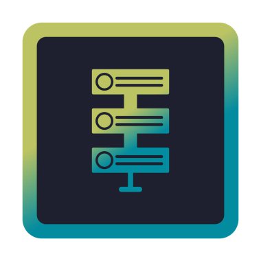 Ağ sunucu simgesinin vektör illüstrasyonu. Veritabanı basit simgesi 