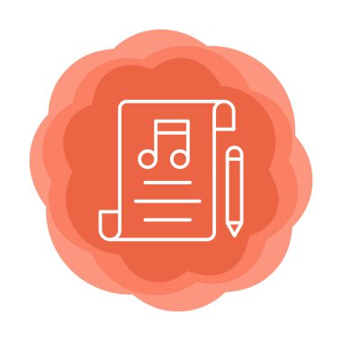 müzik web simgesi vektör illüstrasyonu                                