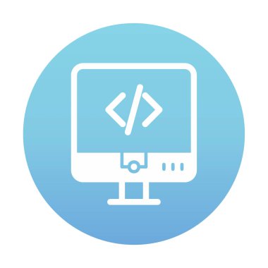 Kodlama. Web simgesi basit illüstrasyon                  