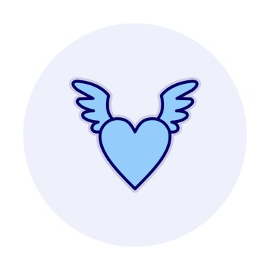 Melek Kalbi ikonu, vektör illüstrasyonu 