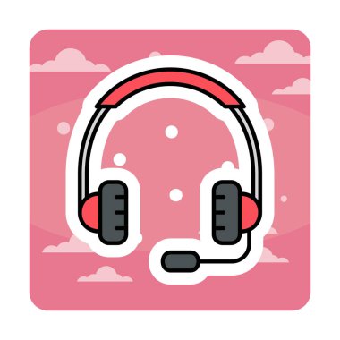 kulaklıklar düz simge, vektör illüstrasyonu