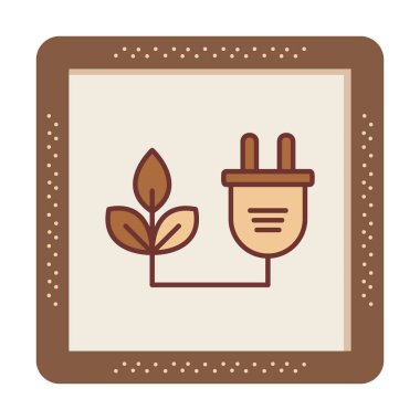 Basit Biyokütle eko enerji simgesi, vektör illüstrasyonu