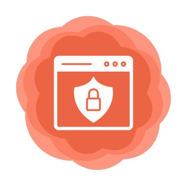 Basit Web Güvenlik simgesi, vektör illüstrasyonu