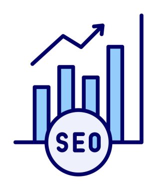 Analitik seo çizgi simgesi. vektör illüstrasyonu.