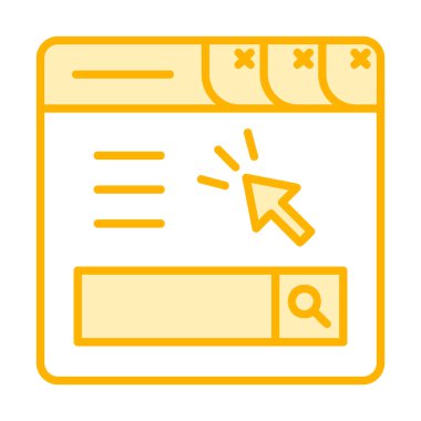 Basit web sayfası simgesi, vektör illüstrasyonu