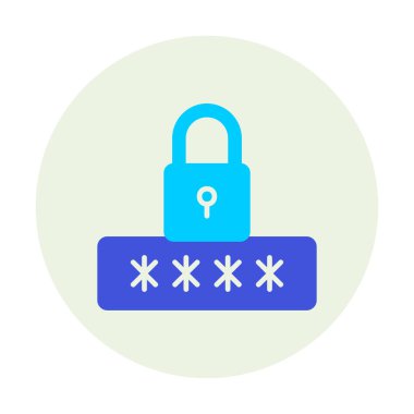 Basit Parola simgesi, vektör illüstrasyonu