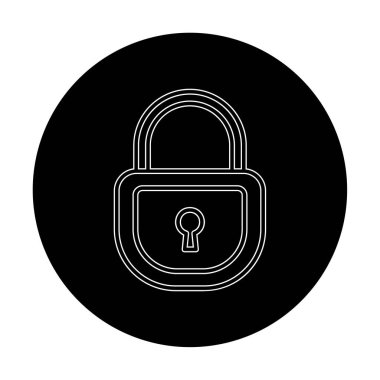 asma kilit web simgesi, vektör illüstrasyonu