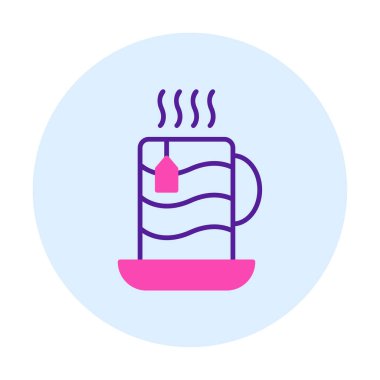 çay fincanı simgesi, vektör illüstrasyonu