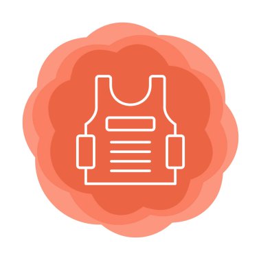 Kurşun geçirmez yelek ağ simgesi, vektör illüstrasyonu