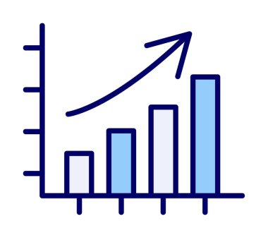 büyüyen grafik, bar grafiği vektör çizimi