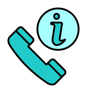 Basit çağrı bilgi simgesi, vektör illüstrasyonu