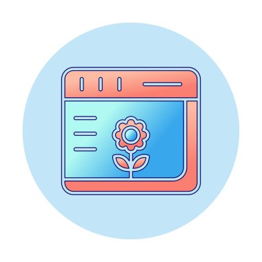 Basit Web Tarayıcı simgesi, vektör illüstrasyonu