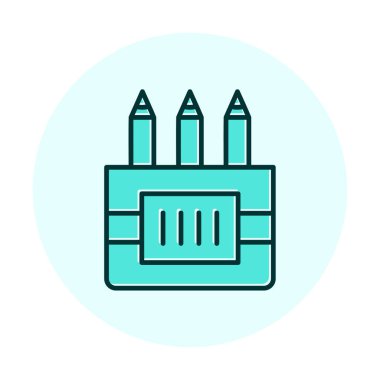 Renkli Kalem simgesi vektör illüstrasyonu