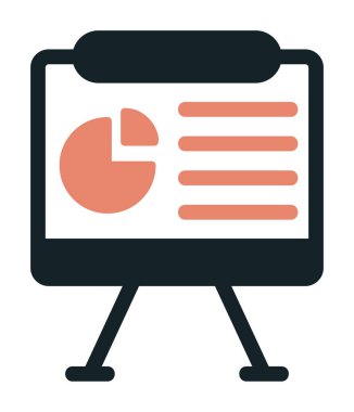 Sunum tahtası simgesi, vektör illüstrasyonu   