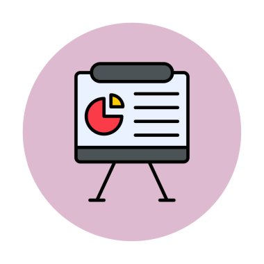 Sunum tahtası simgesi, vektör illüstrasyonu   