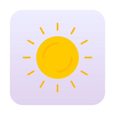 Güneş düz simge vektör çizim