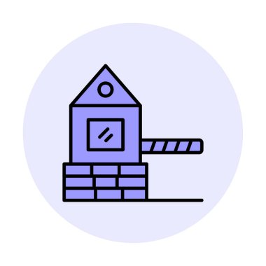 Askeri Bariyer simgesinin vektör çizimi 