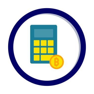 Şifreleme para birimi hesap makinesi web simgesi basit illüstrasyon