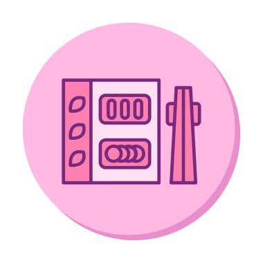 Basit Japon Bento kutusu simgesi, vektör illüstrasyonu